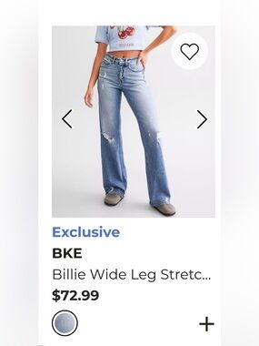 BKE Wide-Leg Distressed Jeans - Light Blue